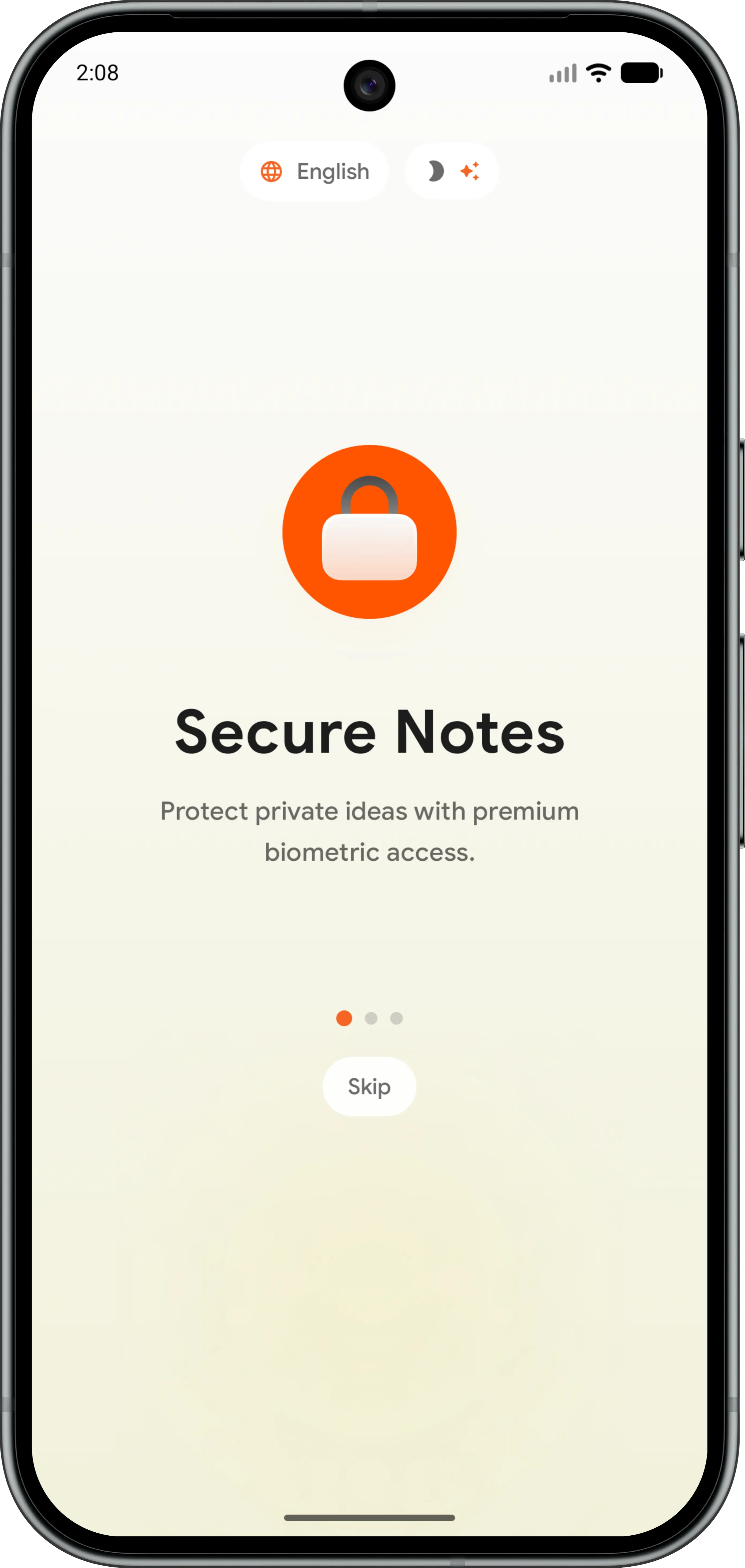 Keep Better private note taking app preview on mobile